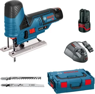 Bosch GST 12V-70 Zaag + 2x 3.0Ah Batterij + L-Boxx