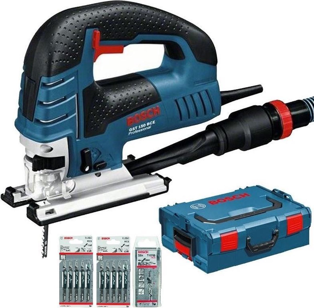 Bosch GST 150 BCE Decoupeerzaagmachine inclusief zaagbladen en accessoires