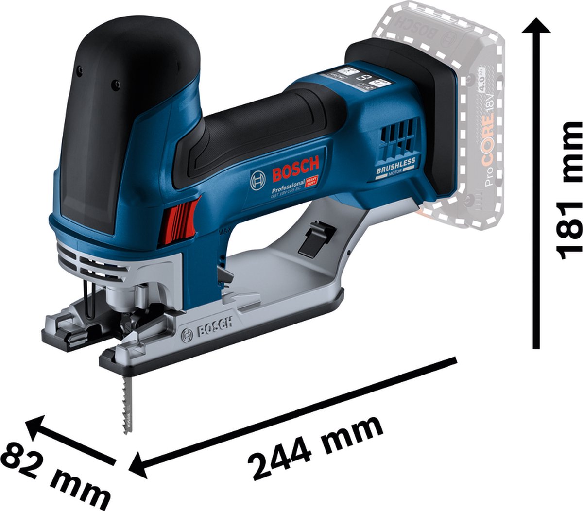 Bosch Professional GST 18V-155 SC Accu Decoupeerzaag 18V 4.0Ah