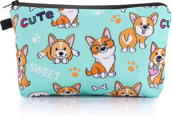 Canvas Make-up Tas Mini Organizer Hond Patroon