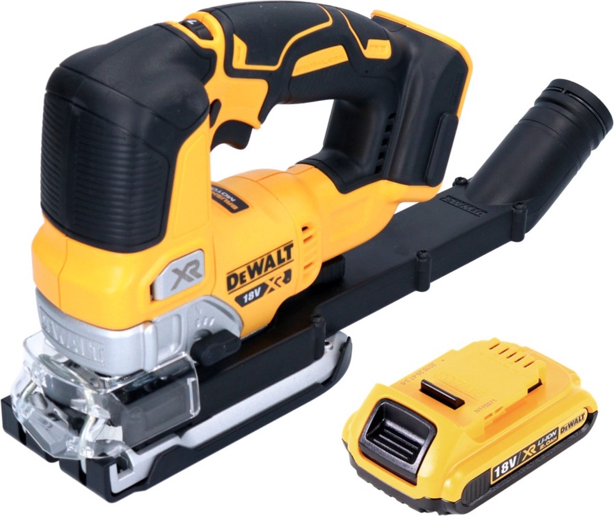 Wat vinden we goed aan de DeWalt DCS334N accu-pendeldecoupeerzaag 18V borstelloos + accu 2.0Ah