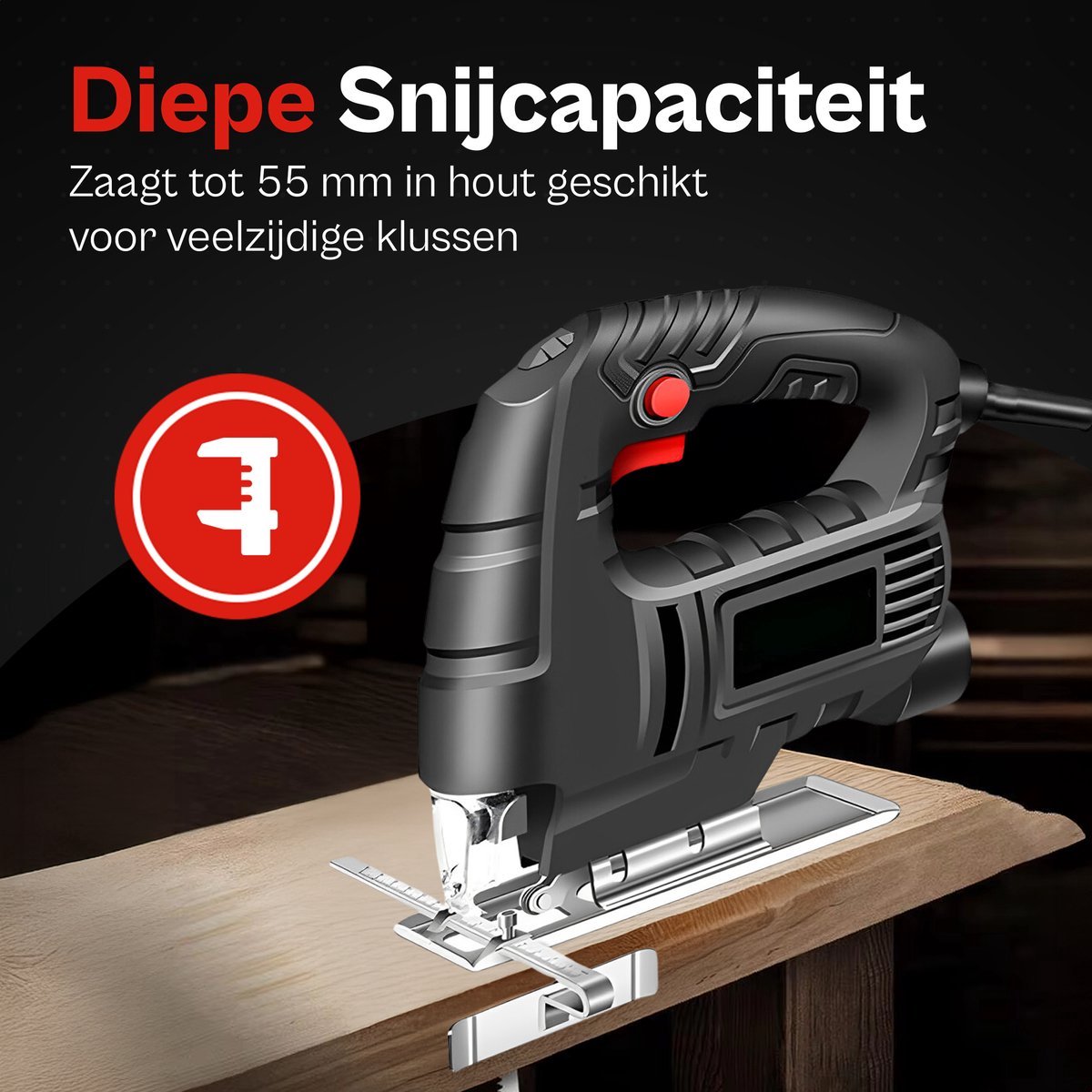 Éénsnelheid Decoupeerzaag 600W 2 kg 2m kabel