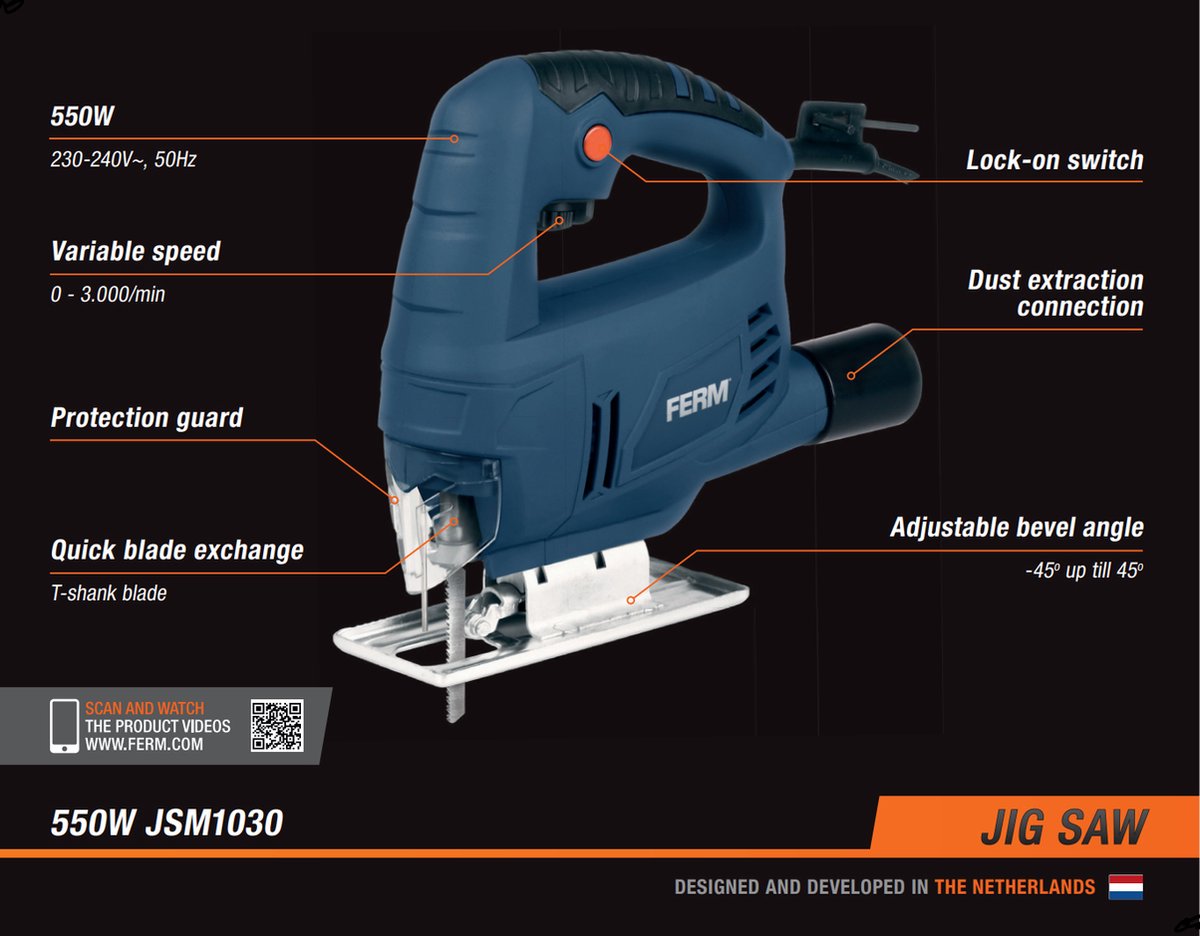 FERM JSM1030 Decoupeerzaag 550W
