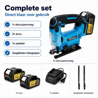 Gisam Accu decoupeerzaag 18V met 2x 4.0Ah accu