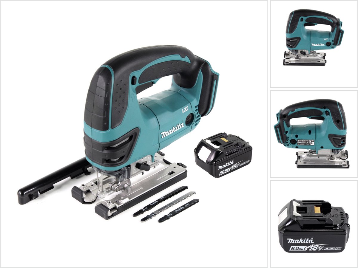 De Makita DJV 180 G1 accu decoupeerzaag 18V + accu 6.0 Ah zonder oplader in één oogopslag