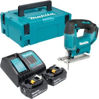 Makita DJV 186 SGJ accu pendelzaag + 2 accu’s, oplader en Makpac