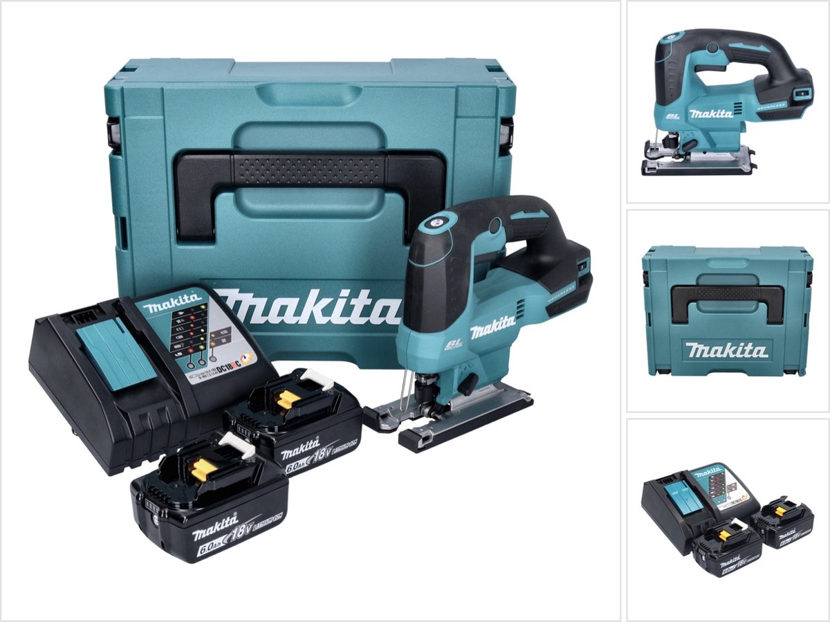 De Makita DJV184RGJ accu-pendeldecoupeerzaag 18V brushless kit in één oogopslag