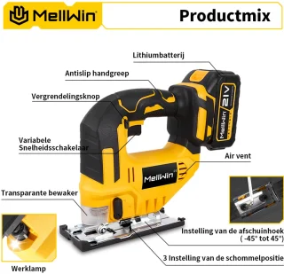 Wat vinden we goed aan de MellWin Accu-decoupeerzaag 21V