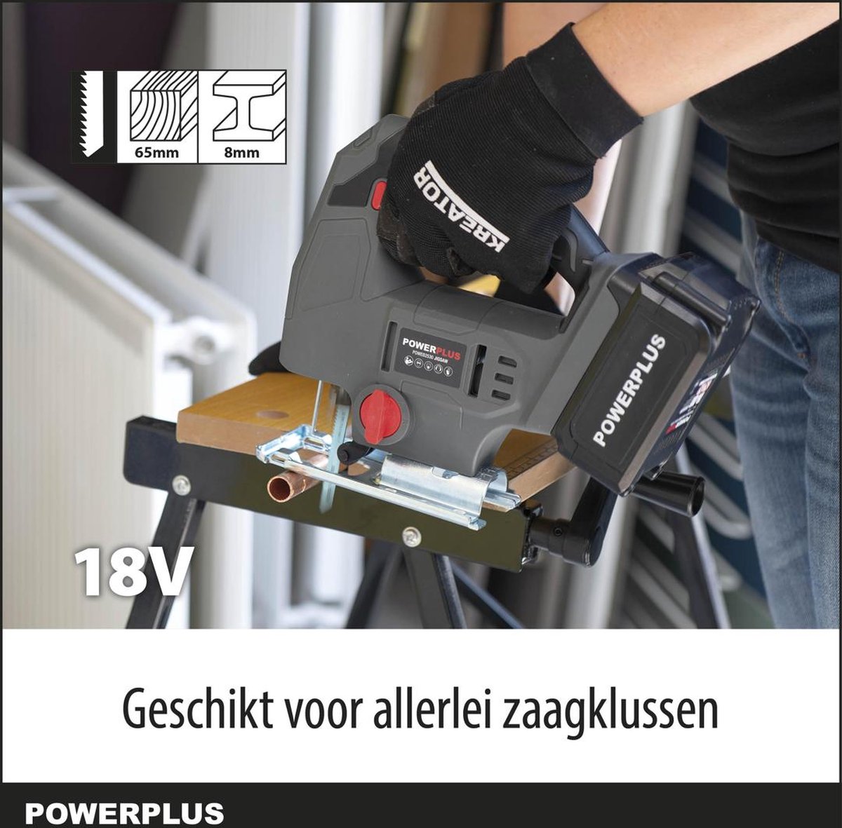 Powerplus POWEB2530 18V accu decoupeerzaag zonder accu en lader