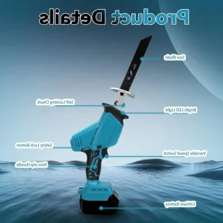 Snoerloze zaag - elektrische handzaag - blauw & zwart
