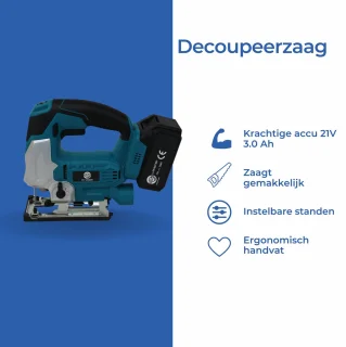 TETRA RT-JS21 Decoupeerzaag 21V 3,0Ah Li-ion