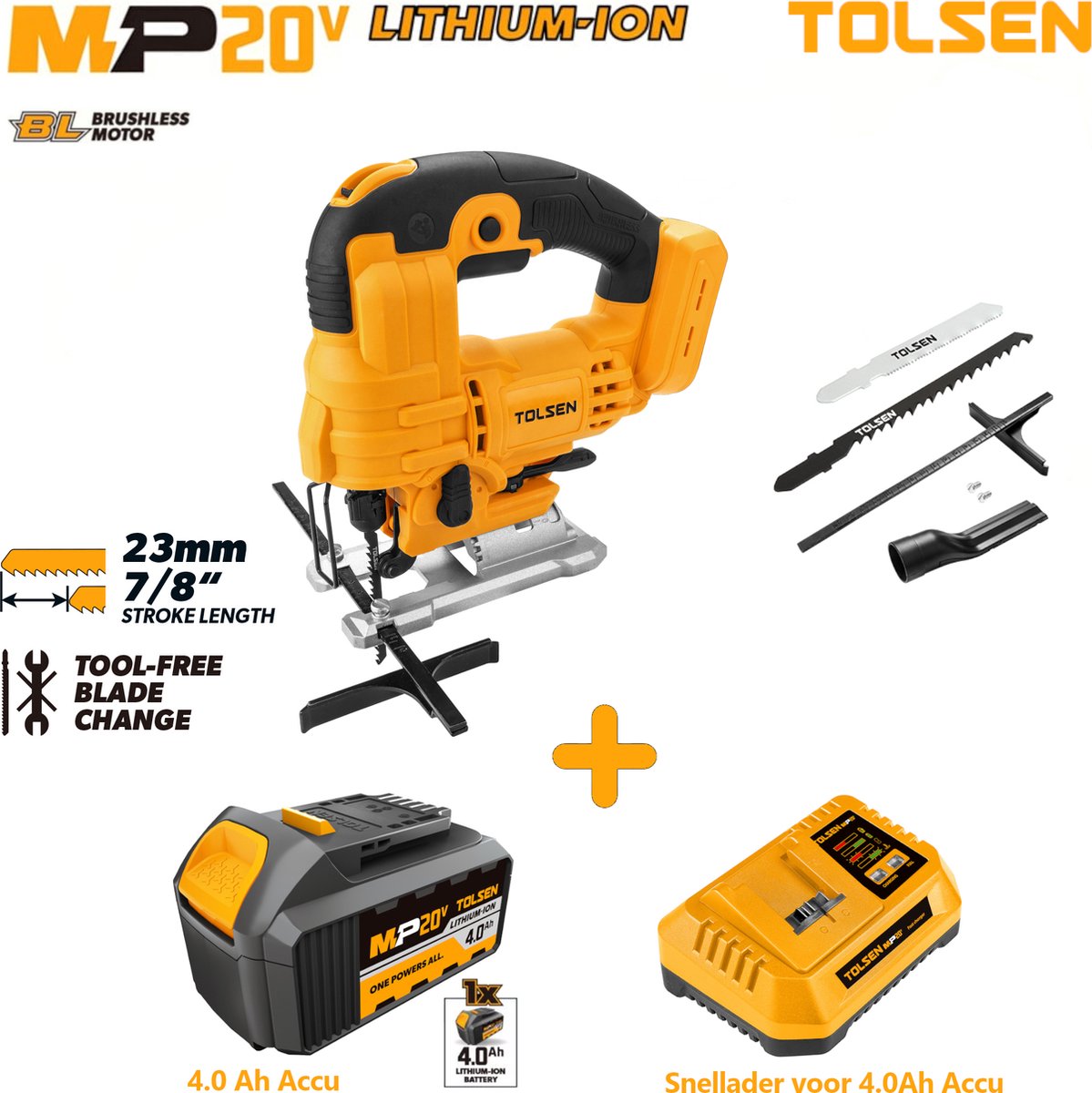 Tolsen Decoupeerzaag Brushless 20V Li-ion Industrial
