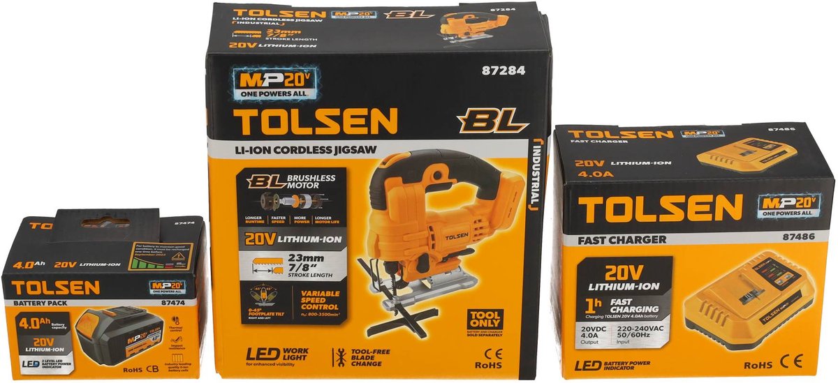 Tolsen Decoupeerzaag Brushless 20V Li-ion Industrial