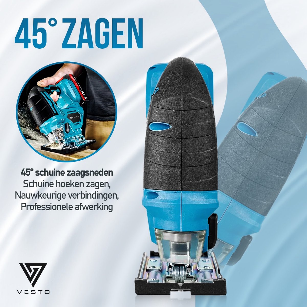 Vesto Accu Decoupeerzaag 21V Li-Ion Draadloos Met Koffer