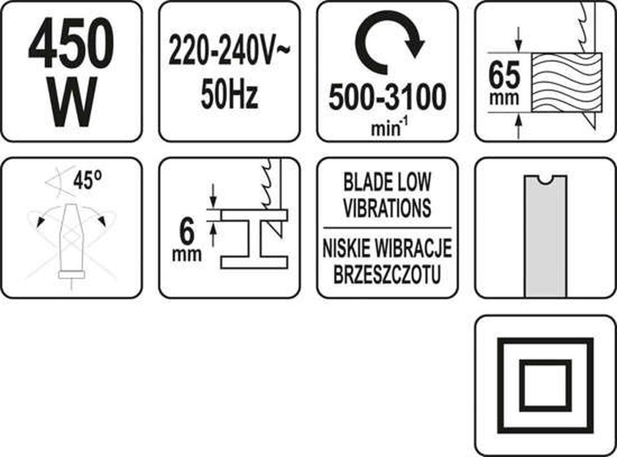 YATO Decoupeerzaag 450W 3100 min-1