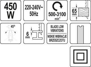 YATO Decoupeerzaag 450W 3100 min-1