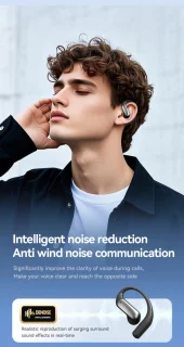 Oortjes Draadloos- Open-Ear-Bone Conduction headphone-Sport Volledig Draadloze on-ear Oortjes -Bluetooth Headset met Oplaadcase- Bluetooth 5.4- Touch Control Open Oor waterdichte oortelefoon