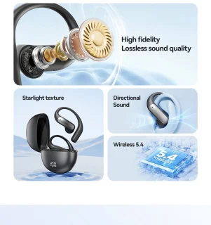 Oortjes Draadloos- Open-Ear-Bone Conduction headphone-Sport Volledig Draadloze on-ear Oortjes -Bluetooth Headset met Oplaadcase- Bluetooth 5.4- Touch Control Open Oor waterdichte oortelefoon