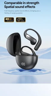 Oortjes Draadloos- Open-Ear-Bone Conduction headphone-Sport Volledig Draadloze on-ear Oortjes -Bluetooth Headset met Oplaadcase- Bluetooth 5.4- Touch Control Open Oor waterdichte oortelefoon
