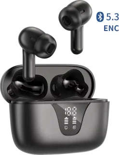 Soundvibe® - Earbuds Pro Zwart- Draadloos Met Noice Cancelling - Bluetooth Oordopjes - Noice Cancelling Hoofdtelefoon - Draadloze Oordopjes - Earbuds USB C - Wireless Earphones - Oortjes Draadloos