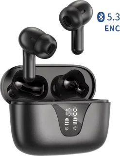 Soundvibe® - Earbuds Pro Zwart- Draadloos Met Noice Cancelling - Bluetooth Oordopjes - Noice Cancelling Hoofdtelefoon - Draadloze Oordopjes - Earbuds USB C - Wireless Earphones - Oortjes Draadloos