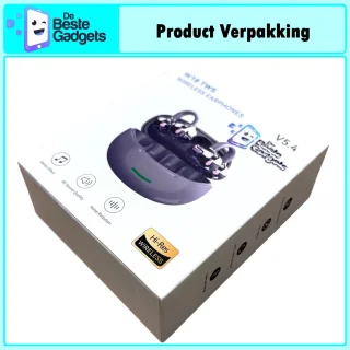 Draadloze oordopjes met Oorclip Zwart - Geschikt voor Apple en Android - Bluetooth 5.4 - Draadloze oortje Bluetooth - Sport Oordopjes - Bluetooth Oordopjes - Draadloze Oordopjes - Oortjes Draadloos - In-Ear Oordopjes - Model W18