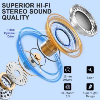 Manike USAMS XD19 Bluetooth Koptelefoon – Hi-Res Audio - Dual Mic ENC - Bluetooth 5.3 - 50u Speeltijd - Touchbediening - IPX5 - USB-C - Draadloze oortjes - Oortjes draadloos - Geschikt voor Smartphone & Laptop - Wit - iOS & Android