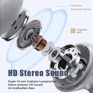 Manike USAMS XD19 Bluetooth Koptelefoon – Hi-Res Audio - Dual Mic ENC - Bluetooth 5.3 - 50u Speeltijd - Touchbediening - IPX5 - USB-C - Draadloze oortjes - Oortjes draadloos - Geschikt voor Smartphone & Laptop - Wit - iOS & Android