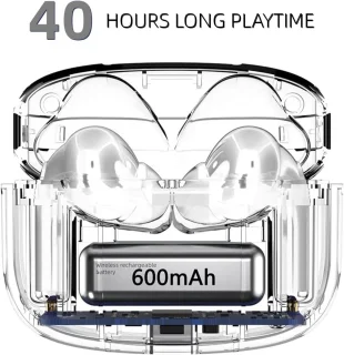 Manike USAMS XD19 Bluetooth Koptelefoon – Hi-Res Audio - Dual Mic ENC - Bluetooth 5.3 - 50u Speeltijd - Touchbediening - IPX5 - USB-C - Draadloze oortjes - Oortjes draadloos - Geschikt voor Smartphone & Laptop - Wit - iOS & Android