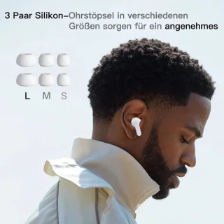 Manike USAMS XD19 Bluetooth Koptelefoon – Hi-Res Audio - Dual Mic ENC - Bluetooth 5.3 - 50u Speeltijd - Touchbediening - IPX5 - USB-C - Draadloze oortjes - Oortjes draadloos - Geschikt voor Smartphone & Laptop - Wit - iOS & Android