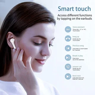 Manike USAMS XD19 Bluetooth Koptelefoon – Hi-Res Audio - Dual Mic ENC - Bluetooth 5.3 - 50u Speeltijd - Touchbediening - IPX5 - USB-C - Draadloze oortjes - Oortjes draadloos - Geschikt voor Smartphone & Laptop - Wit - iOS & Android