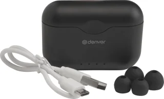 Denver TWE-37 - Earbuds - Wireless - Draadloos Oordopjes - Bluetooth - met oplaad case - handsfree - sporten - headset - In-ear - Zwart