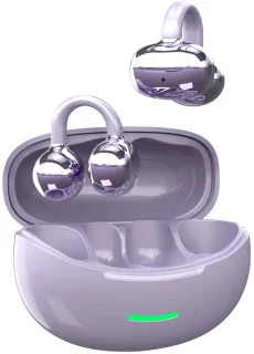 Draadloze oordopjes met Oorclip Paars - Geschikt voor Apple en Android - Bluetooth 5.4 - Draadloze oortje Bluetooth - Sport Oordopjes - Bluetooth Oordopjes - Draadloze Oordopjes - Oortjes Draadloos - In-Ear Oordopjes - Model W18