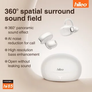 hileo hi85 - Draadloze Oordopjes met Oplaadcase – Zwart - Ear clip Air Conduction - Sport - Open-Ear - Bluetooth V6.0 – Draadloze oortjes – Geschikt voor IOS/Android - HD audio