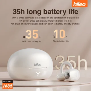hileo hi85 - Draadloze Oordopjes met Oplaadcase – Zwart - Ear clip Air Conduction - Sport - Open-Ear - Bluetooth V6.0 – Draadloze oortjes – Geschikt voor IOS/Android - HD audio