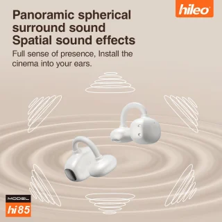 hileo hi85 - Draadloze Oordopjes met Oplaadcase – Zwart - Ear clip Air Conduction - Sport - Open-Ear - Bluetooth V6.0 – Draadloze oortjes – Geschikt voor IOS/Android - HD audio