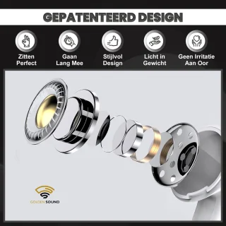 Golden Sound bedrade oordopjes - Oordopjes met draad en microfoon - Jack 3.5mm aansluiting - Zwart