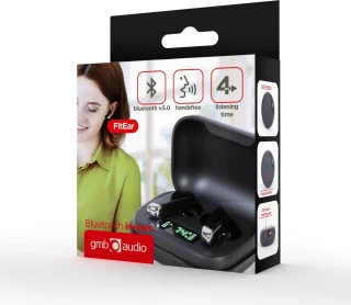 Gembird FitEar-X300B Bluetooth In-Ears - Bluetooth oordopjes - Zwart