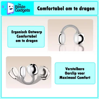 Draadloze oordopjes met Oorclip Wit - Geschikt voor Apple en Android - Bluetooth 5.3 - Draadloze oortje Bluetooth - Sport Oordopjes - Bluetooth Oordopjes - Draadloze Oordopjes - Oortjes Draadloos - In-Ear Oordopjes