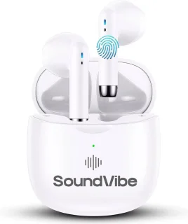 SoundVibe® - Earbuds Draadloos Met Noice Cancelling - Wit - Bluetooth Oordopjes - Noice Cancelling Hoofdtelefoon - Draadloze Oordopjes - Oortjes Draadloos