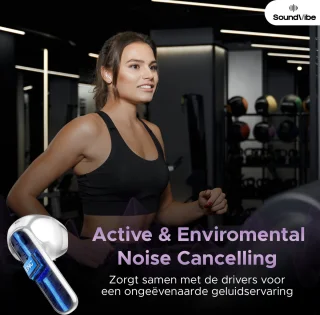 SoundVibe® - Earbuds Draadloos Met Noice Cancelling - Wit - Bluetooth Oordopjes - Noice Cancelling Hoofdtelefoon - Draadloze Oordopjes - Oortjes Draadloos
