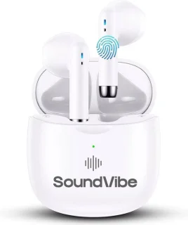 SoundVibe® - Earbuds Draadloos Met Noice Cancelling - Wit - Bluetooth Oordopjes - Noice Cancelling Hoofdtelefoon - Draadloze Oordopjes - Oortjes Draadloos