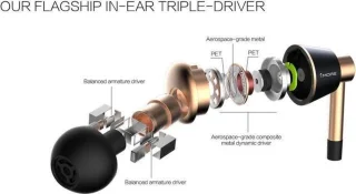 1More Triple Driver In-Ear Headphones Classic Gold