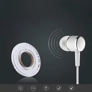 2x Bedrade In Ear Oordopjes met Microfoon 3,5mm Wit