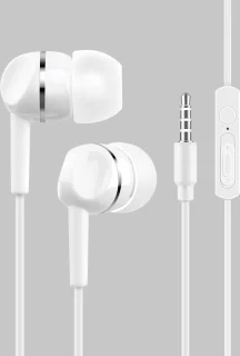 2x In Ear Bedrade Oordopjes Wit 3,5mm Jack