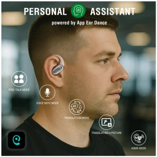 4smarts SkyBuds AI Open-Ear Bluetooth Headset Beige