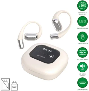 4smarts SkyBuds AI Open-Ear Bluetooth Headset Beige