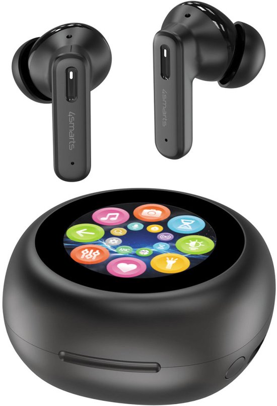 4smarts SkyBuds Screen ANC TWS Draadloze Oordopjes Zwart