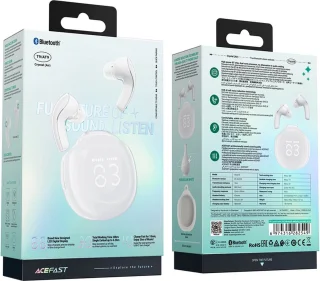 Acefast T9 Bluetooth 5.3 draadloze in-ear hoofdtelefoon wit