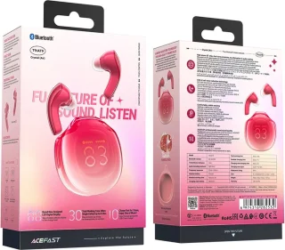 Acefast T9 Bluetooth 5.3 in-ear hoofdtelefoon rood